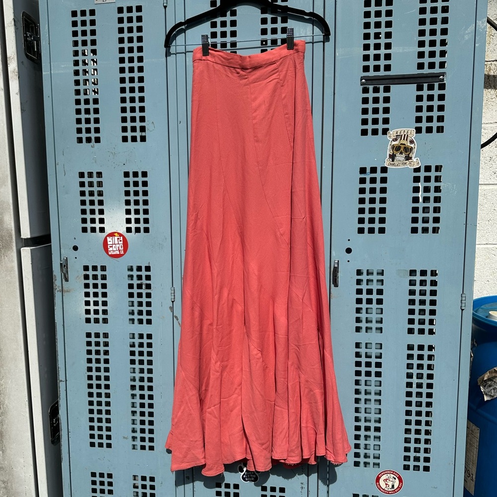 Retro 70s Pink Maxi Skirt